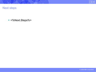 IBM Systems Director 6.1 foundation components  (continued) Automation manager Automatically performs predefined actions in response to events that occur in your environment using even automation plans Configuration manager Configures system parameters and hardware settings on systems, including BladeCenter  chassis and its installed components automatically Remote access manager Provides a set of integrated tools that support remote access, including remote control tools (such as Virtual Network Computing (VNC), Remote Desktop (RDP), and web-based remote control for IBM BladeCenter® and RSA), hardware command line, remote command line, and file transfer tools. Virtualization manager Manage the lifecycle of your virtual resources (such as virtual servers and virtual farms)  from a single interface for many of the different virtualization technologies from a single  console in the industry.  