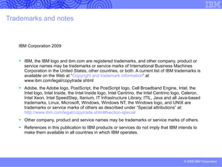 Tivoli and IBM Systems Director Successful operational management in these areas enables the delivery of critical business services transforming customer’s datacenters to realize the vision of the New Enterprise Data Center. Integrated visibility, control & automation across heterogeneous business and technology assets Align IT operations with the business Govern and control the business Optimize the business Detailed platform management of IBM systems Consolidated management across systems Tell me what I have and if it’s working Let me install, configure and update  Integrated physical and virtual management Automated physical and virtual provisioning 