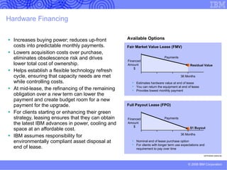 Global Asset Recovery Services can help you dispose of unwanted IT assets--easily and affordably through IBM Asset Recovery Solutions!   Help determine competitive market value for marketable assets through our buyback offering Facilitate environmentally friendly disposal for non-marketable assets Can help provide protection of confidential data stored on hard drives through our Disk Overwrite services Complete logistical services including packing and transportation  Available for IBM and non-IBM personal computer (PC) systems and accessories in countries that sell IBM and Lenovo systems 