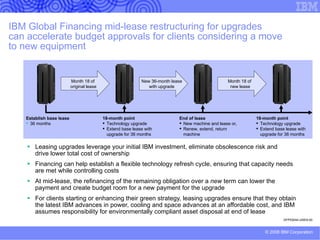 Customer Centre Manage your IT leases online to simplify administration and reduce costs  If your enterprise leases assets through IBM  Global Financing, you can take advantage of  Customer Centre, our secure, online lease  management tool for tracking and managing  all leases associated with those assets. We can help you manage your leased  assets easily with: Secure access to your detailed lease information Comprehensive search and online reporting capabilities  Convenient, customizable ability to download asset information  Capability to query, search and download reports for invoices in some countries  Additional capability for U.S. clients Access to review and sign delivery confirmation documents  Ability to review options and make end of lease decisions  Ability to request and track progress of transportation request Learn more at:   ibm.com /financing/us/hardware/tools GFP03031-USEN-00 