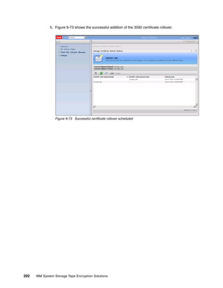 5. Figure 9-73 shows the successful addition of the 3592 certificate rollover.




                 Figure 9-73 Successful certificate rollover scheduled




202   IBM System Storage Tape Encryption Solutions
 