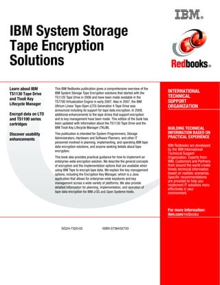 Ibm system storage tape encryption solutions sg247320
