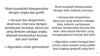 Jenis Riset SEKILAS TENTANG RISET KUANTITATIF DAN KUALITATIF | PDF
