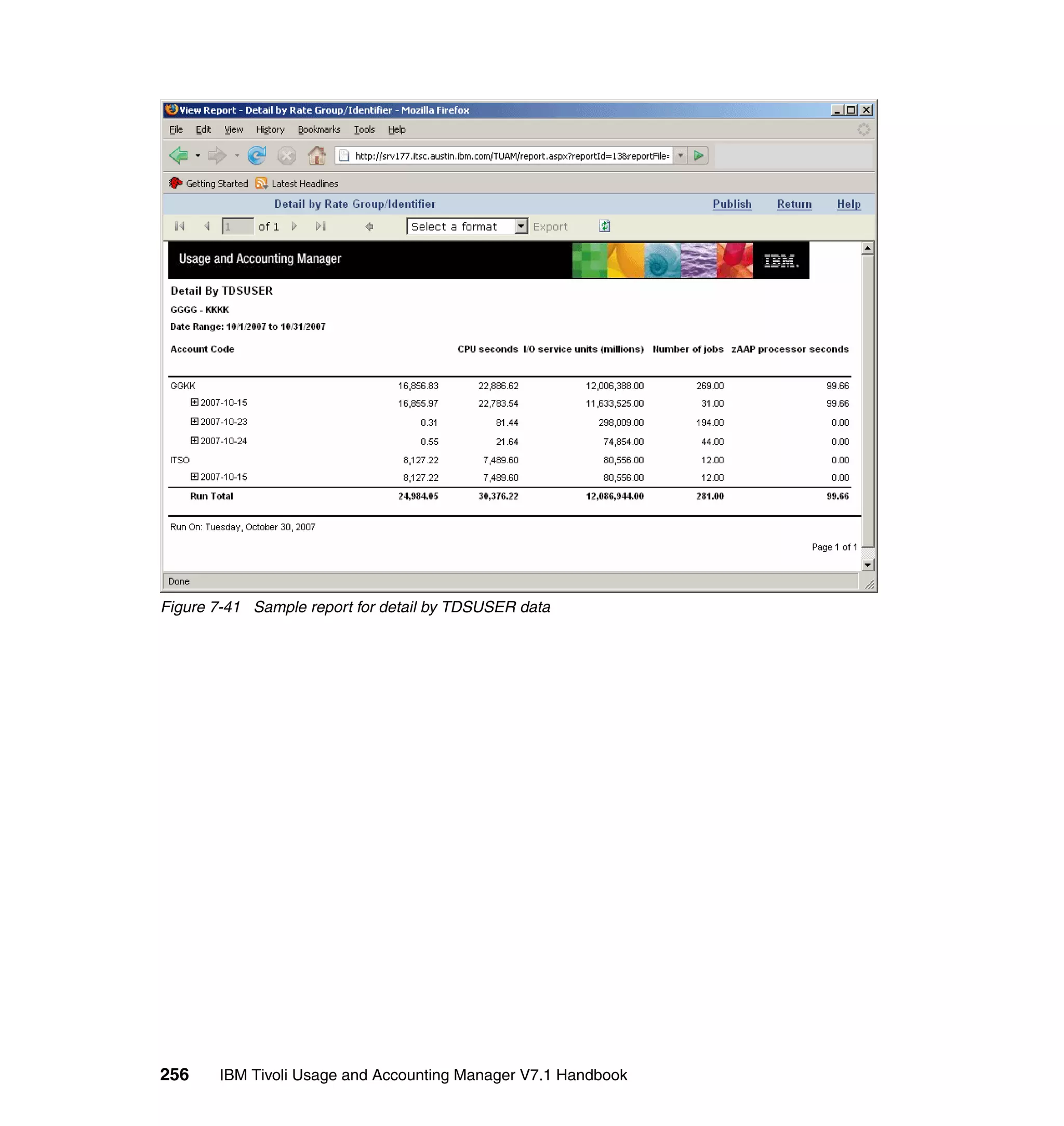 Figure 7-41 Sample report for detail by TDSUSER data




256    IBM Tivoli Usage and Accounting Manager V7.1 Handbook
 