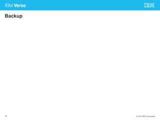 Backup 
36 © 2014 IBM Corporation 
 