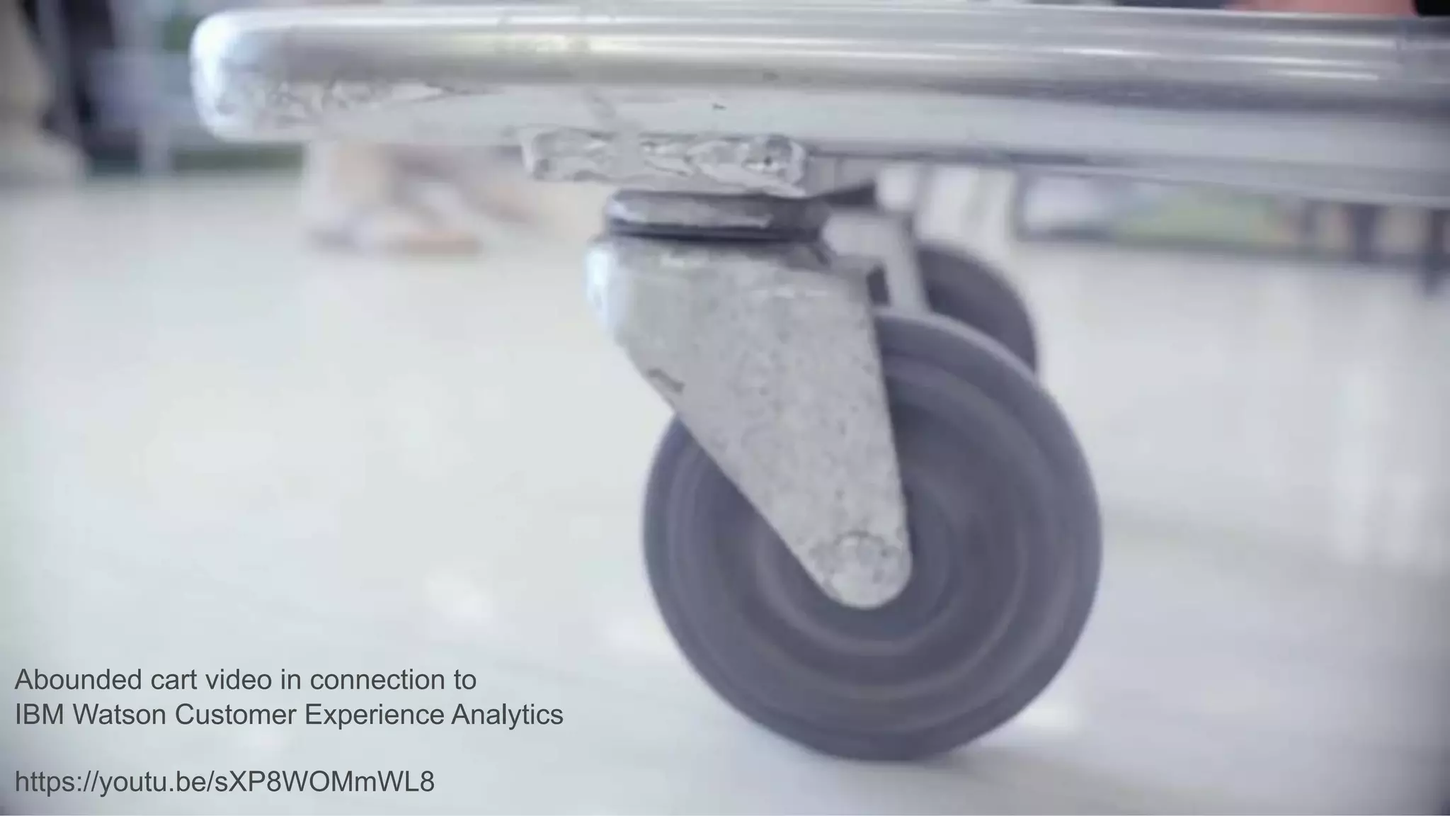 Watson Customer Engagement
https://youtu.be/sXP8WOMmWL8
Abounded cart video in connection to
IBM Watson Customer Experience Analytics
https://youtu.be/sXP8WOMmWL8
 