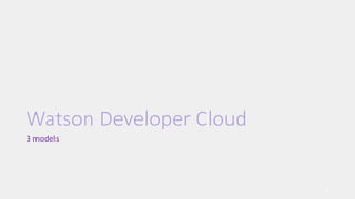 Watson Developer Cloud
3 models
8
 