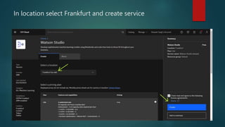 In location select Frankfurt and create service
 