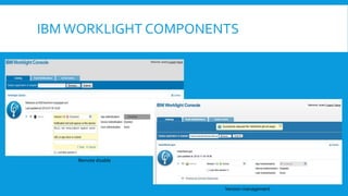 IBMWORKLIGHT COMPONENTS
Remote disable
Version management
 