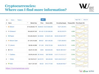 Cryptocurrencies:
Where can I find more information?
https://coinmarketcap.com/
 