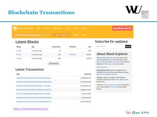 Blockchain Transactions
https://blockexplorer.com/
 
