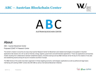 FUSSZEILESEITE 42
ABC – Austrian Blockchain Center
 