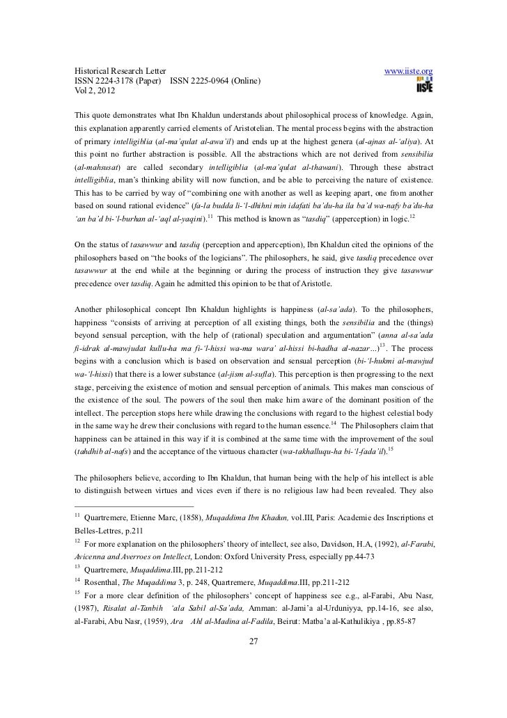 Ibn khaldun and the greek philosophy