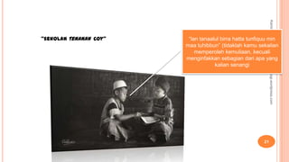 Kamis,09Mei2013
21
Detikpsikologi.wordpress.com
“sekolah tenanan coy” “lan tanaalul birra hatta tunfiquu min
maa tuhibbun” (tidaklah kamu sekalian
memperoleh kemuliaan, kecuali
menginfakkan sebagian dari apa yang
kalian senangi
 