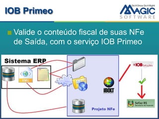 IOB Primeo

 Valide o conteúdo fiscal de suas NFe
 de Saída, com o serviço IOB Primeo
 