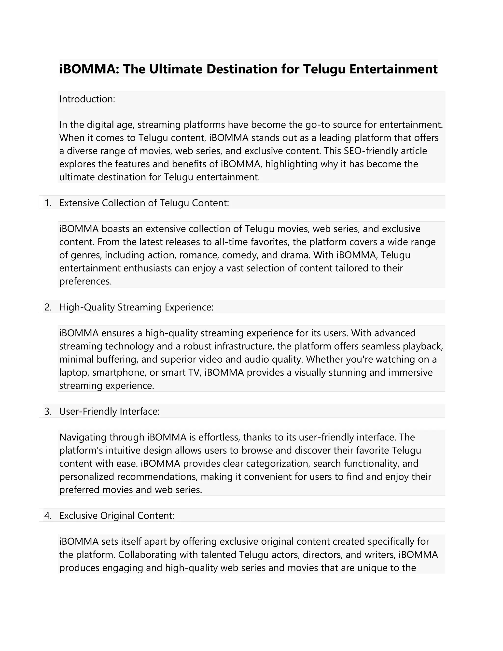 iBOMMA The Ultimate Destination for Telugu Entertainment DOCX