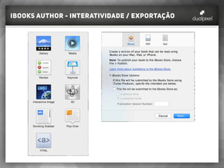 iBooks author - Interatividade / exportação
 
