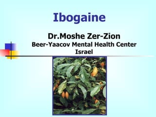 Ibogaine Dr.Moshe Zer -Zion Beer-Yaacov Mental Health Center Israel 