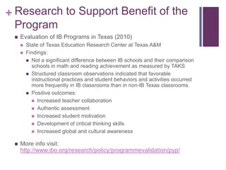 Ib parent night website[1] | PPTX