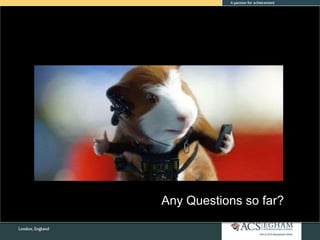 Any Questions so far?
 