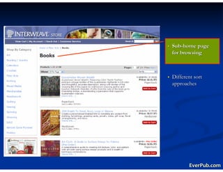Sub-home page
for browsing



Different sort
approaches




       EverPub.com
 