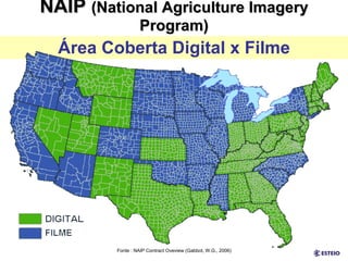 NAIP  (National Agriculture Imagery Program) Área Coberta Digital x Filme Fonte : NAIP Contract Oveview (Gabbot, W.G., 2006) 
