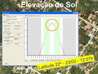 Elevação do Sol Latitude 22 º - 23/02 - 12:07h 