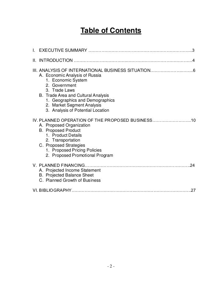 deca international business plan example