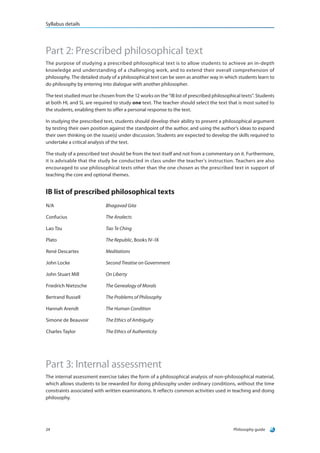 Ib philosophy syllabus | PDF
