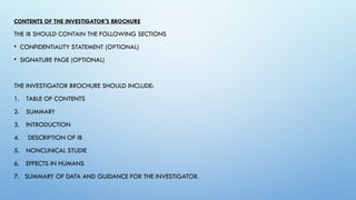 INVESTIGATOR BROCHURE OF REGULATORY AFFAIRS | PPTX