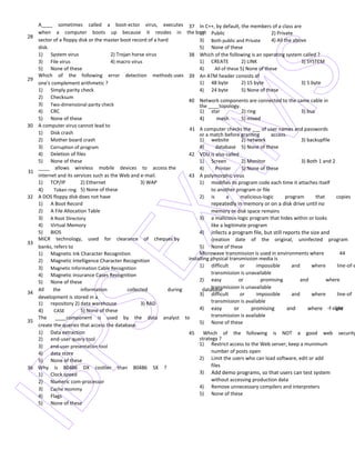 Ibps computer knowledge papers with answers | PDF