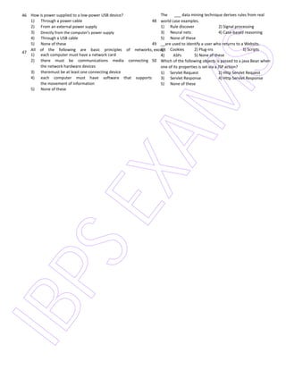 Ibps computer knowledge papers with answers | PDF