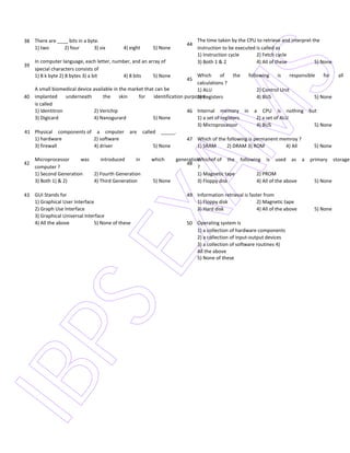 Ibps computer knowledge papers with answers | PDF