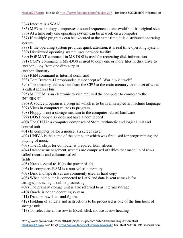 decimal which device binary to converts Ibps awareness 1500 computer bank mega of po sbi question