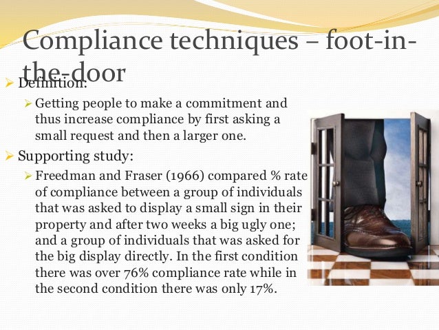 Foot In The Door Method Example Of How Behvaior Affects Attitude