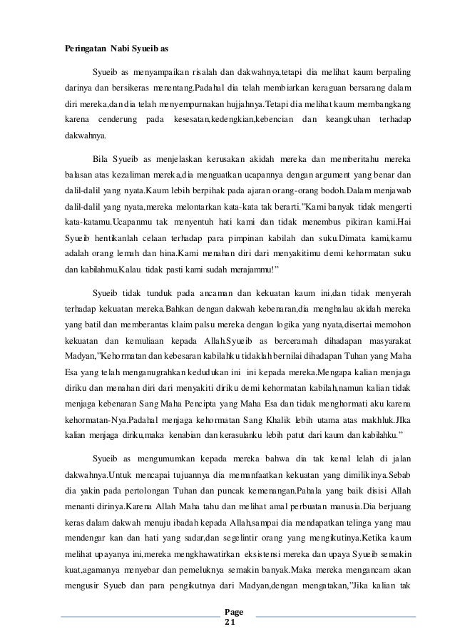 Nabi Ibrahim Nabi Ismail Nabi Luth Nabi Syuaib