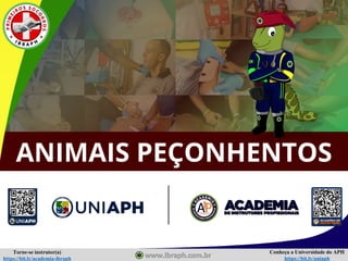 Conheça a Universidade do APH
https://bit.ly/uniaph
Torne-se instrutor(a)
https://bit.ly/academia-ibraph
ANIMAIS PEÇONHENTOS
 