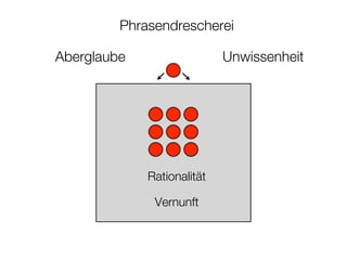 Phrasendrescherei

Aberglaube                  Unwissenheit




             Rationalität

              Vernunft
 