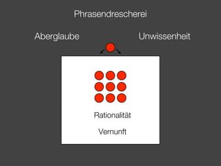 Phrasendrescherei

Aberglaube                  Unwissenheit




             Rationalität

              Vernunft
 