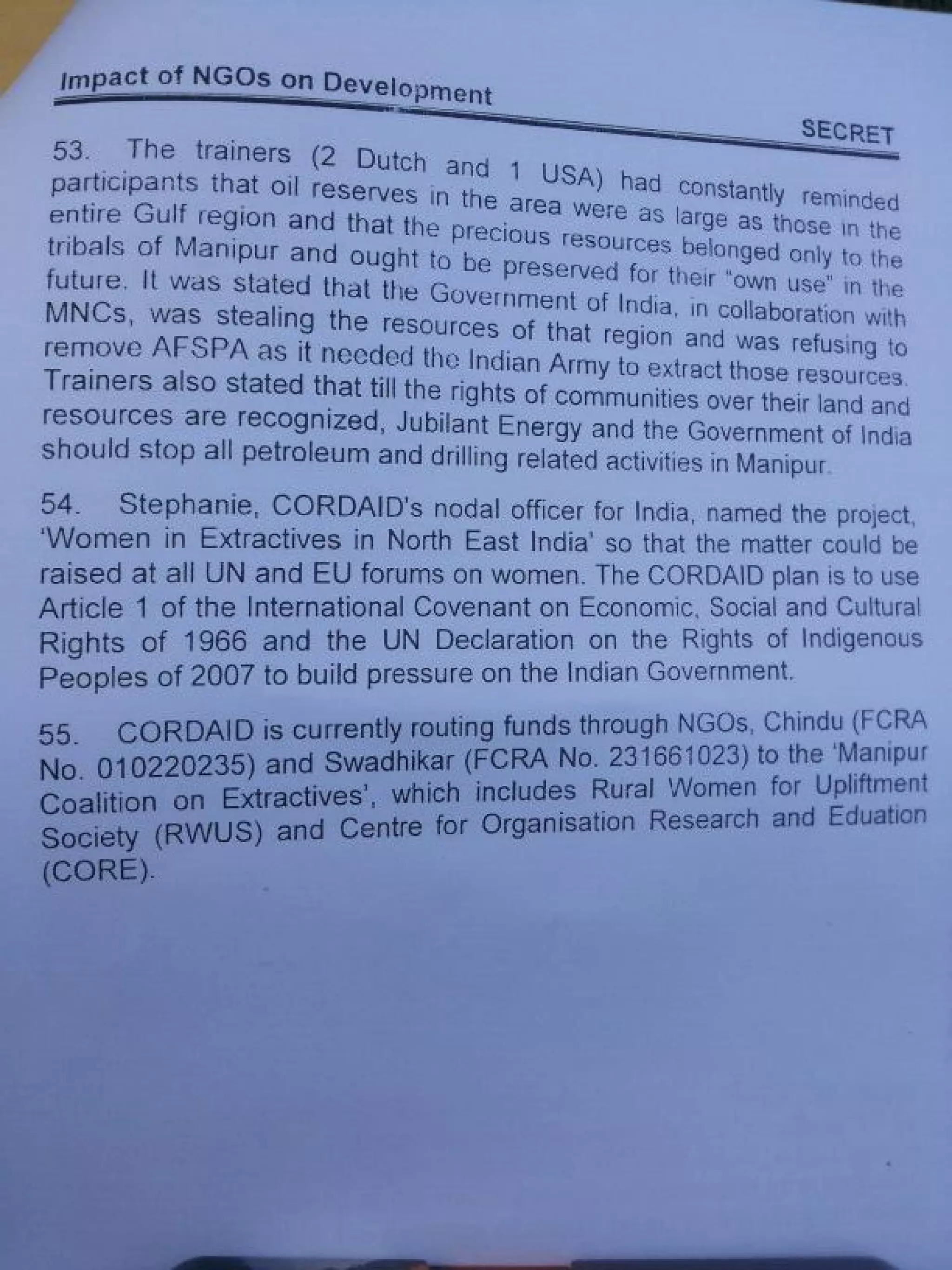 Intelligence Bureau Report On Foreign Funded NGOs' Impact On India's Development.