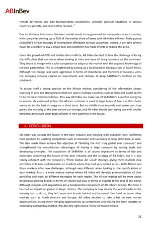 Ab InBev Internationalisation Strategy | PDF