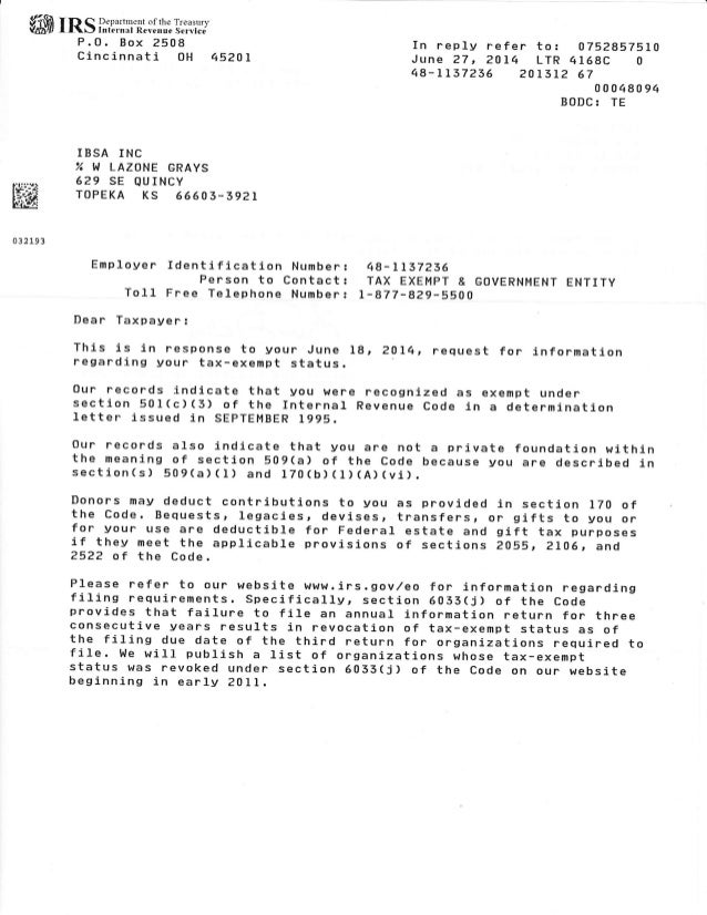 IRS Determination Letter 2014