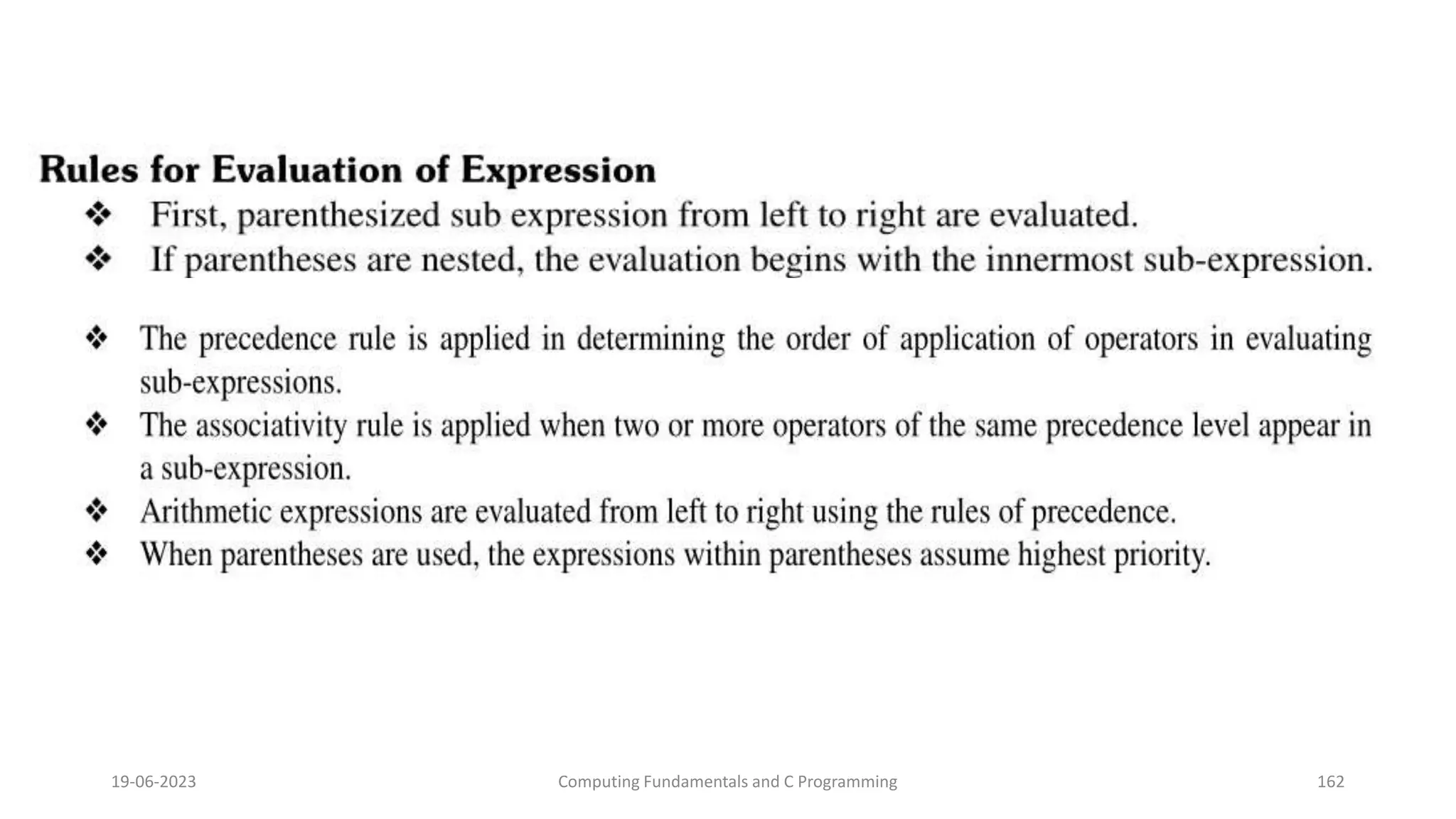 19-06-2023 Computing Fundamentals and C Programming 162
 