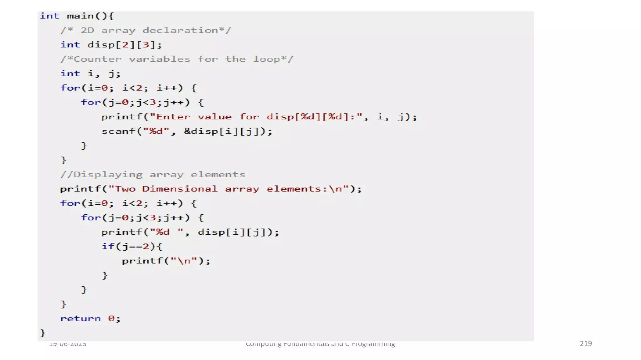 19-06-2023 Computing Fundamentals and C Programming 219
 