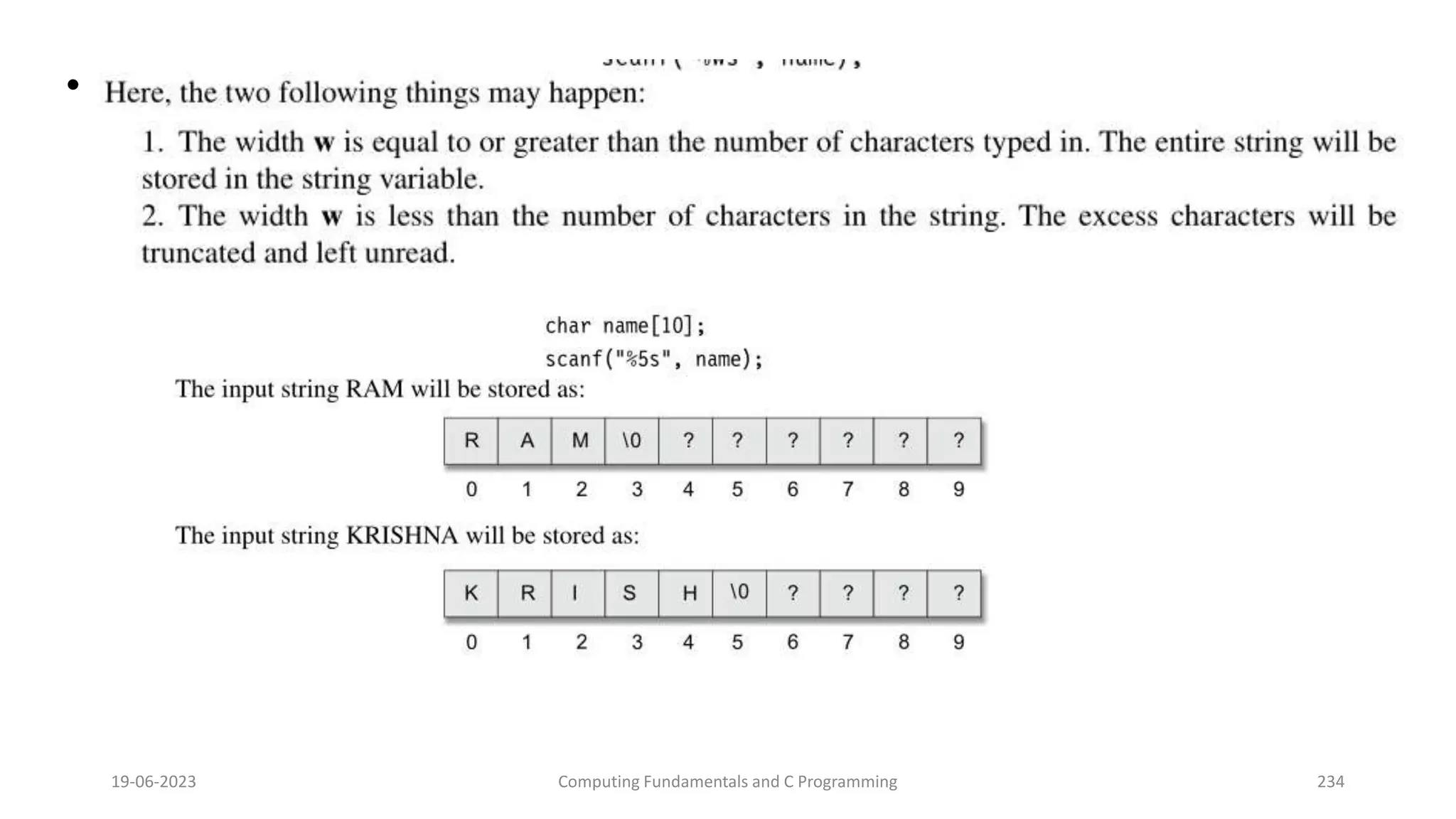&bull;
19-06-2023 Computing Fundamentals and C Programming 234
 
