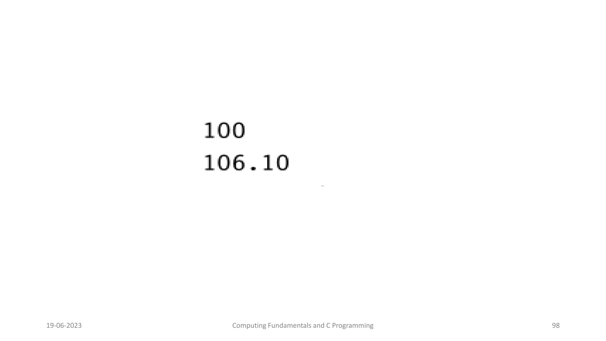 19-06-2023 Computing Fundamentals and C Programming 98
 