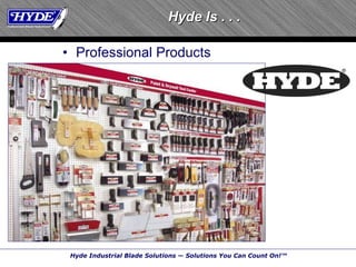 Professional Products Hyde Is . . . 