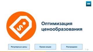 13
Оптимизация
ценообразования
Регулярные цены Промо-акции Распродажи
 