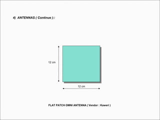 FLAT PATCH OMNI ANTENNA ( Vendor : Kaweri )
4) ANTENNAS ( Continue )::
12 cm
12 cm
 