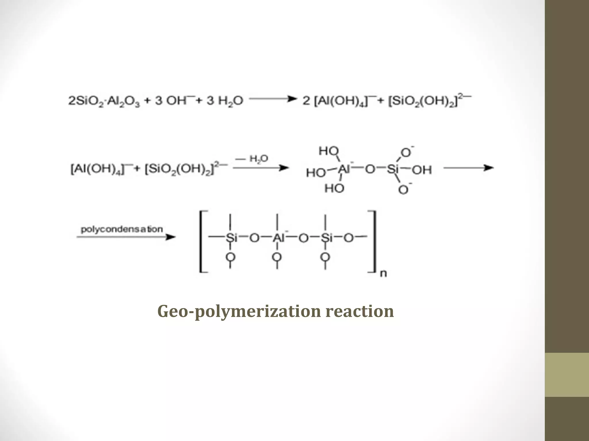 Geo-polymerization reaction
 
